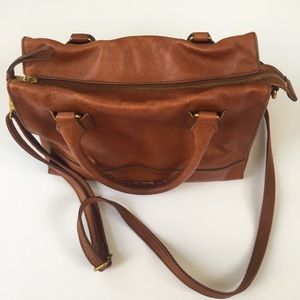Fossil Trinity Satchel Whiskey